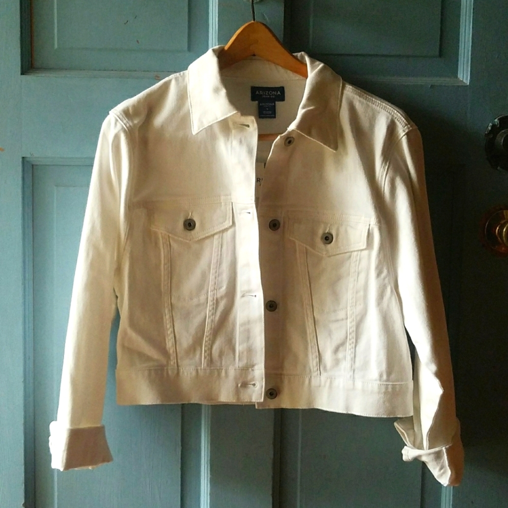 Arizona White Jean Jacket Size M or L